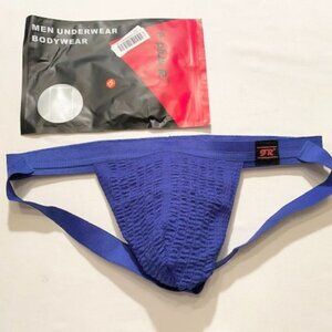 F + R - Size M - Swimmer/Jogger Athletic Supporter - Blue/Red - Jockstrap